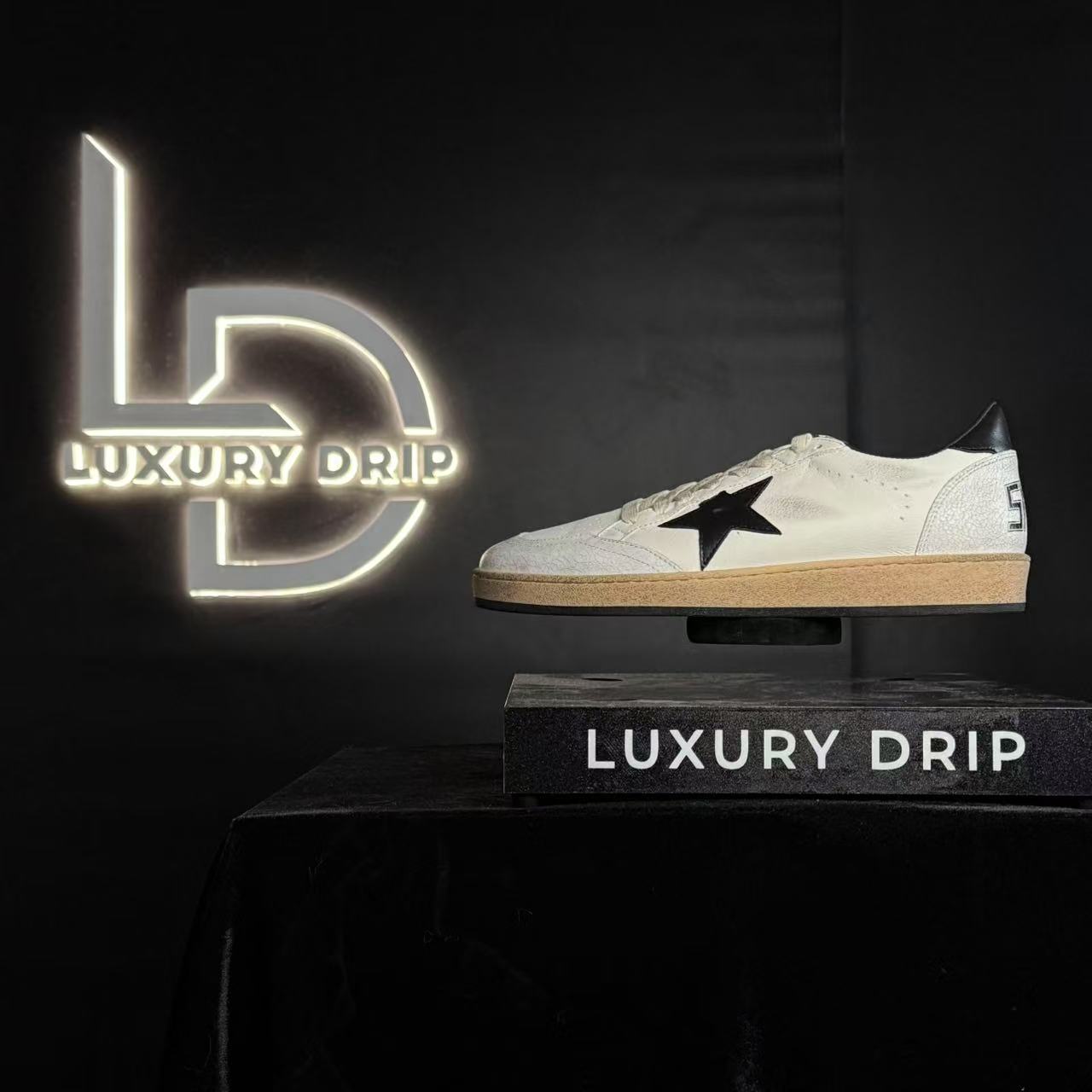 GOLDEN GOOSE STELLA NERA TALLONCINO NERO