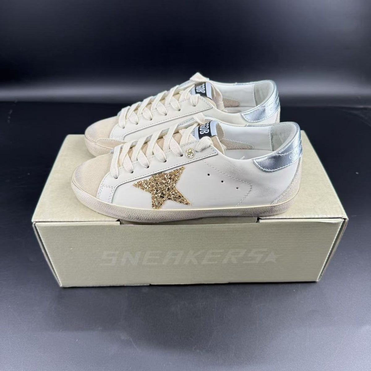 GOLDEN GOOSE STELLA IN GLITTER ORO