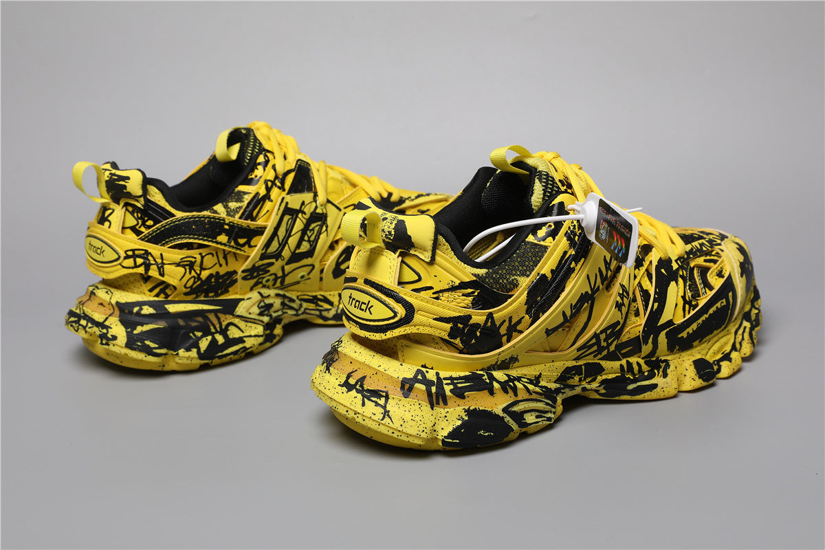 Balenciaga Track Sneakers Graffiti Yellow Black – Uomo Donna | Taglie 35–45