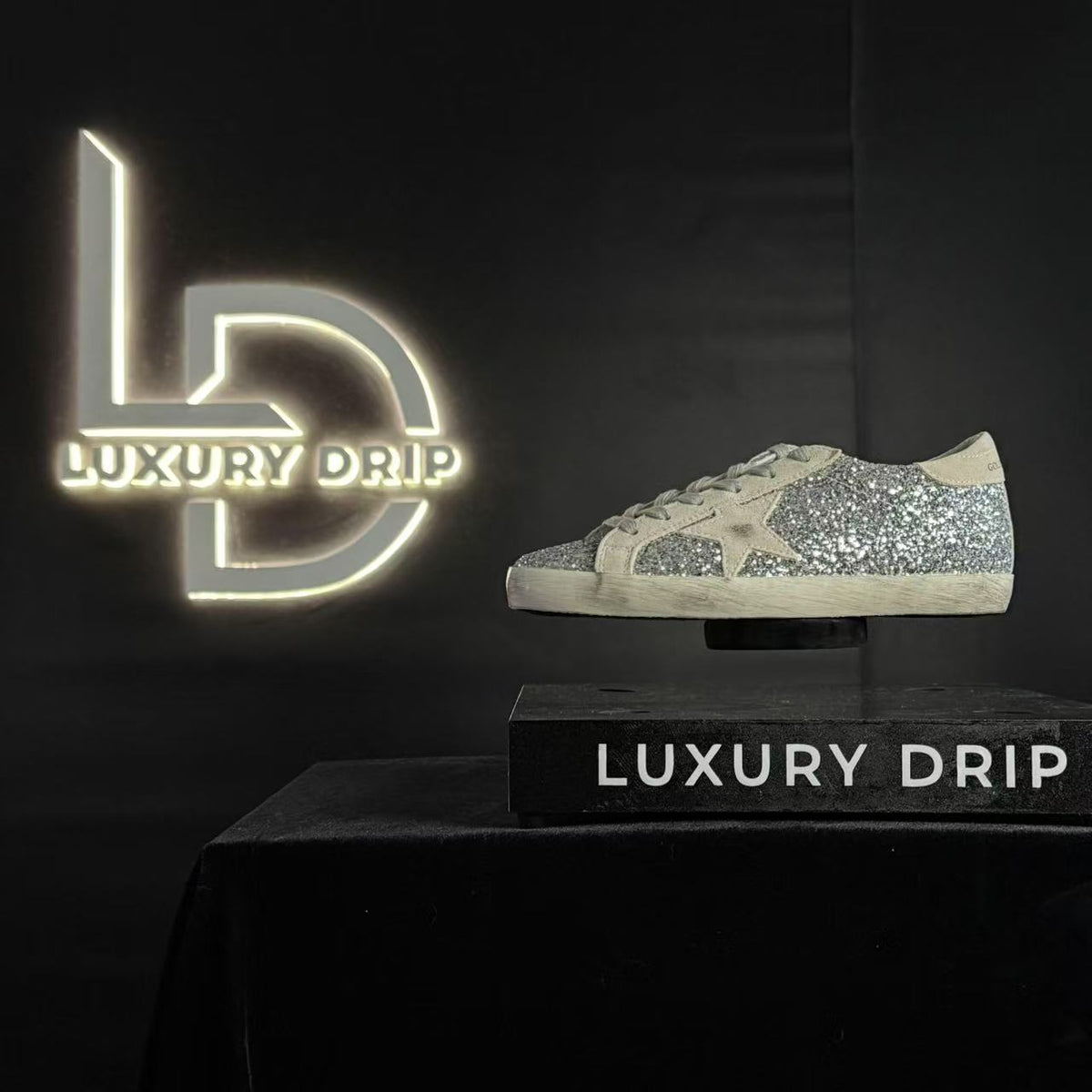 GOLDEN GOOSE IN GLITTER ARGENTO