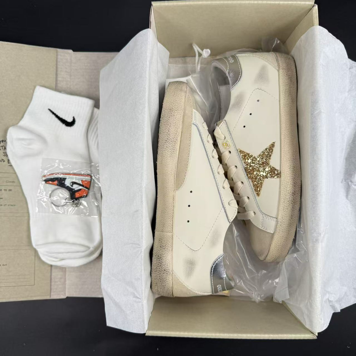 GOLDEN GOOSE STELLA IN GLITTER ORO
