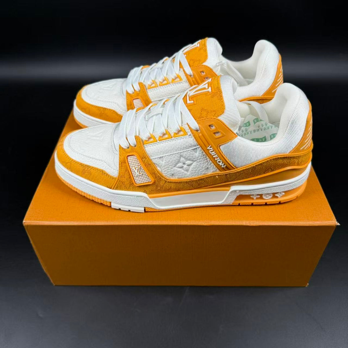 Trainer Yellow Monogram Denim White