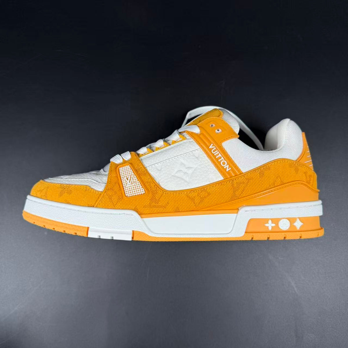Trainer Yellow Monogram Denim White