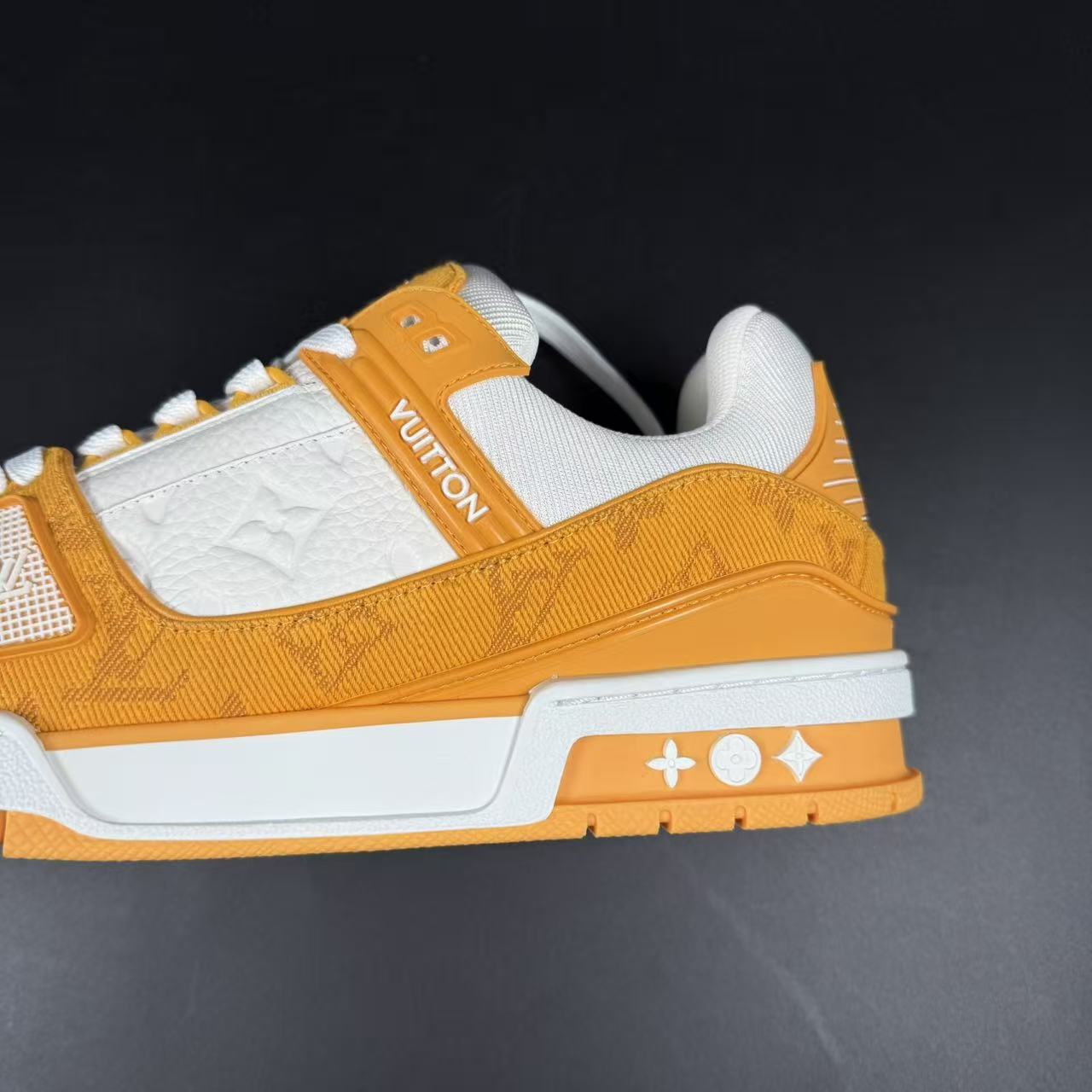 Trainer Yellow Monogram Denim White