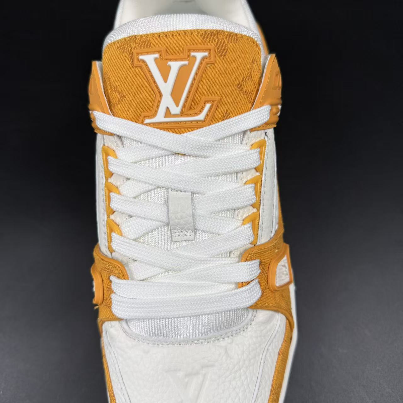 Trainer Yellow Monogram Denim White