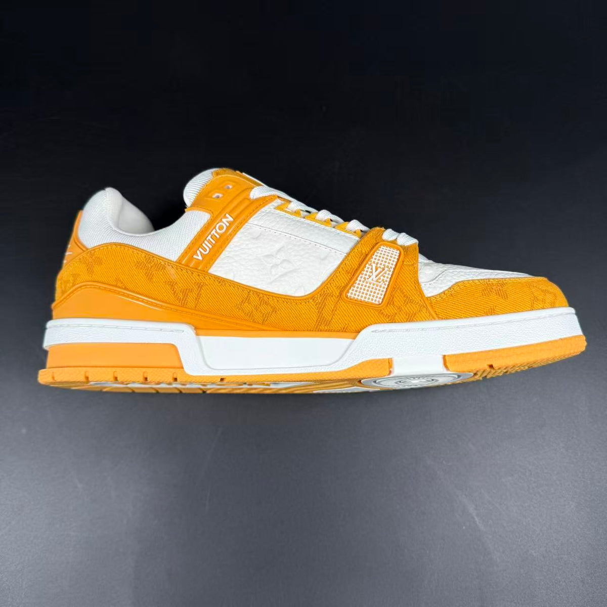 Trainer Yellow Monogram Denim White