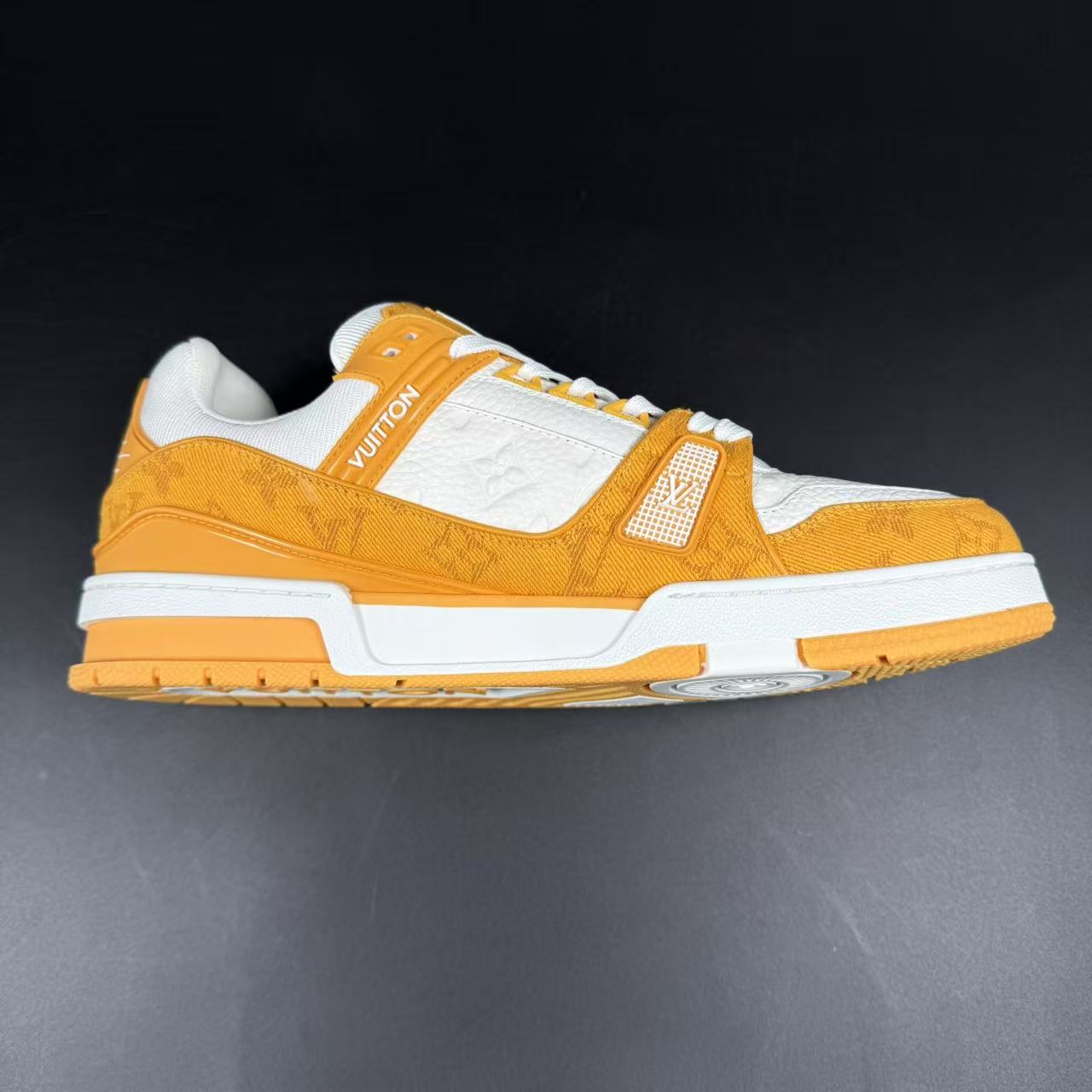 Trainer Yellow Monogram Denim White