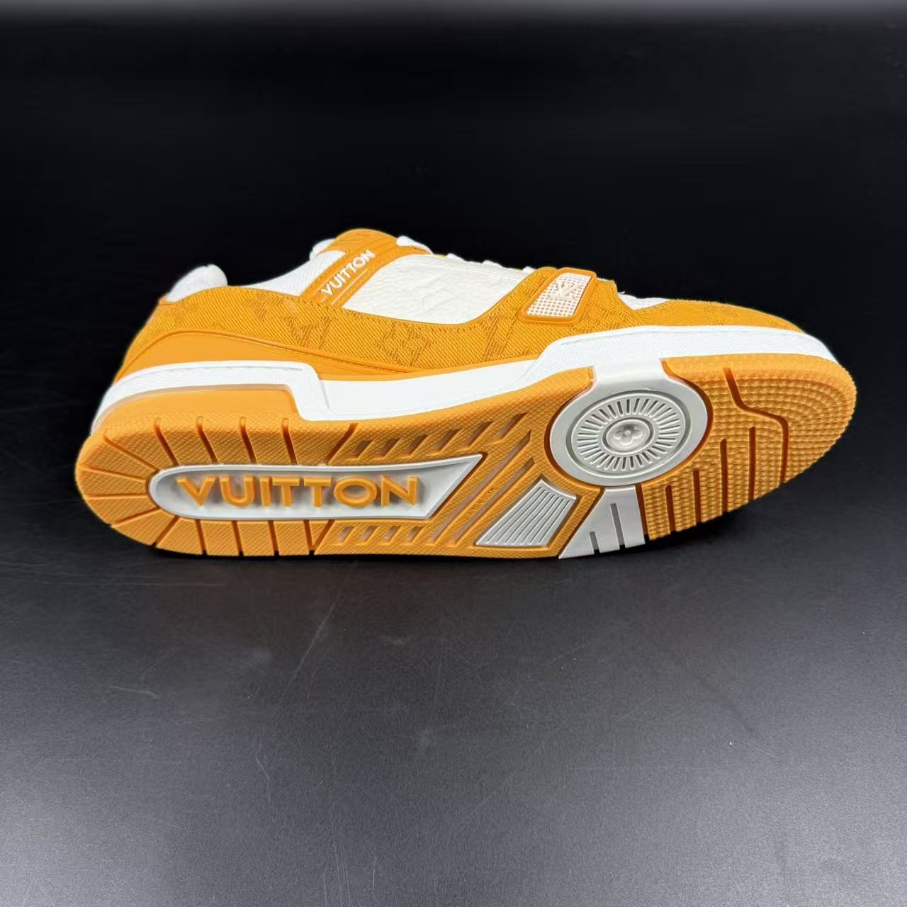 Trainer Yellow Monogram Denim White