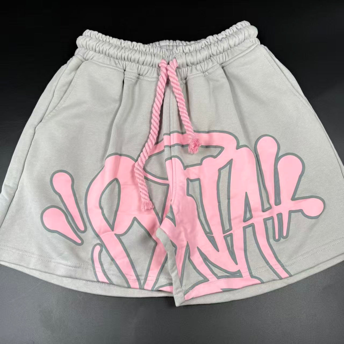 SYNA WORLD LOGO T-SHIRT – SHORT SET – GREY/PINK