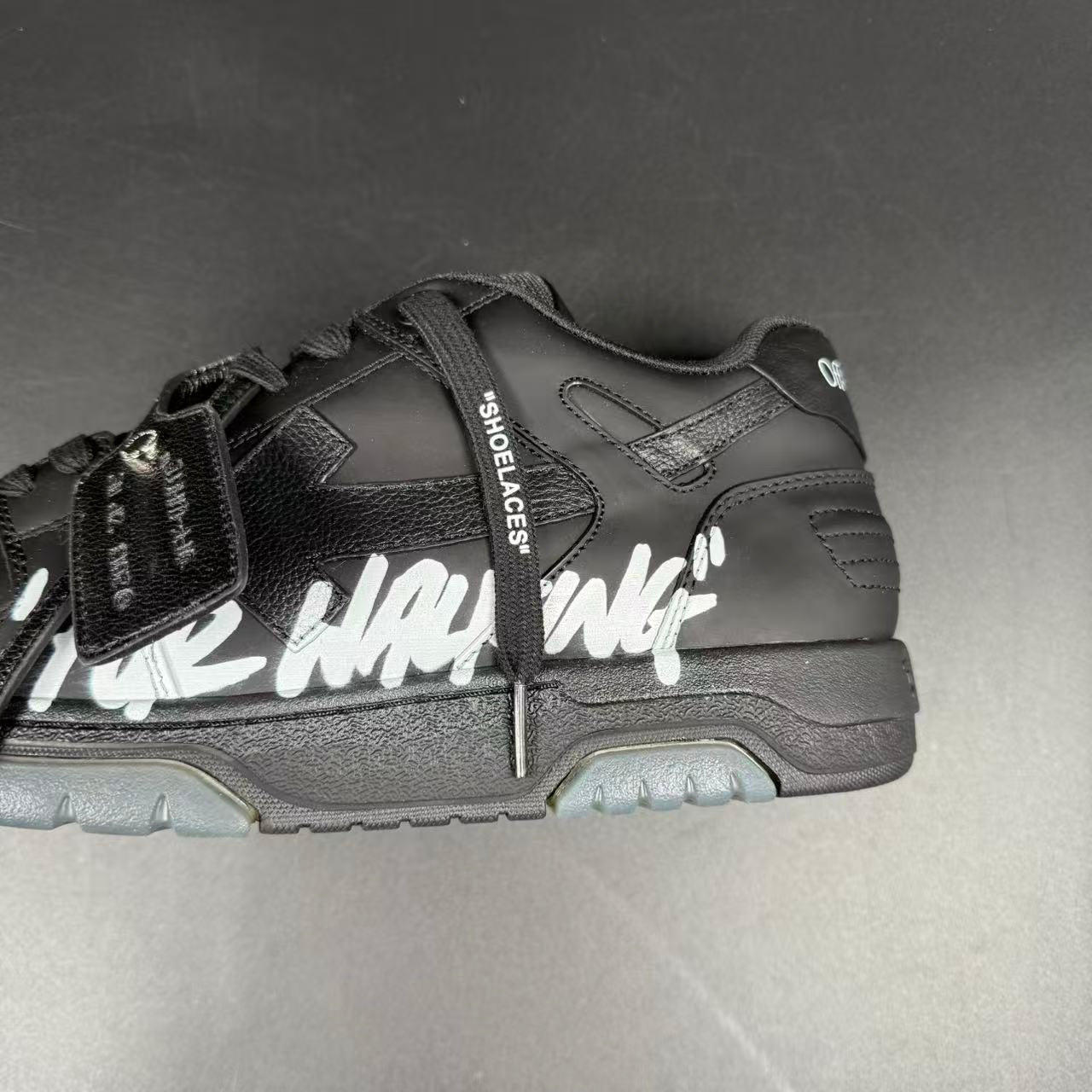 OFF-WHITE OUT OF OFFICE “OOO” CALF LEATHER BLACK “FOR WALKING”