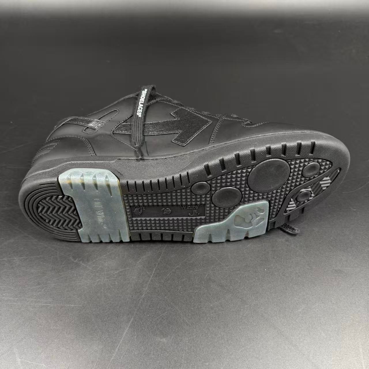 OFF-WHITE OUT OF OFFICE “OOO” CALF LEATHER BLACK “FOR WALKING”