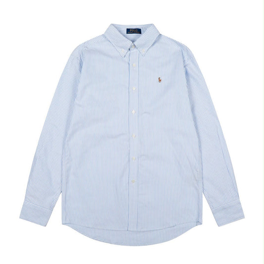 POLO RALPH LAUREN – CAMICIA OXFORD A RIGHE AZZURRE 🤍🩵