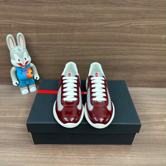 PRADA SNEAKERS BORDEAUX & SILVER