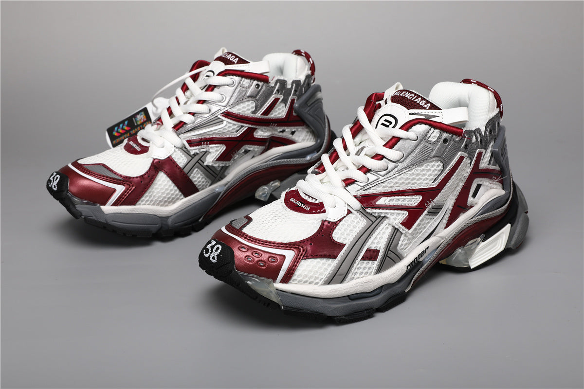 Balenciaga Runner Sneakers Grey Burgundy – Uomo Donna | Taglie 35–45