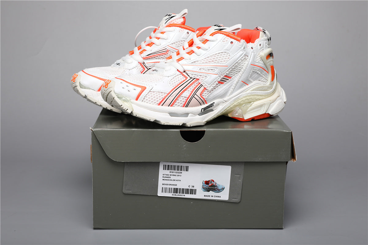 Balenciaga Runner Sneakers White Orange – Uomo Donna | Taglie 35–45