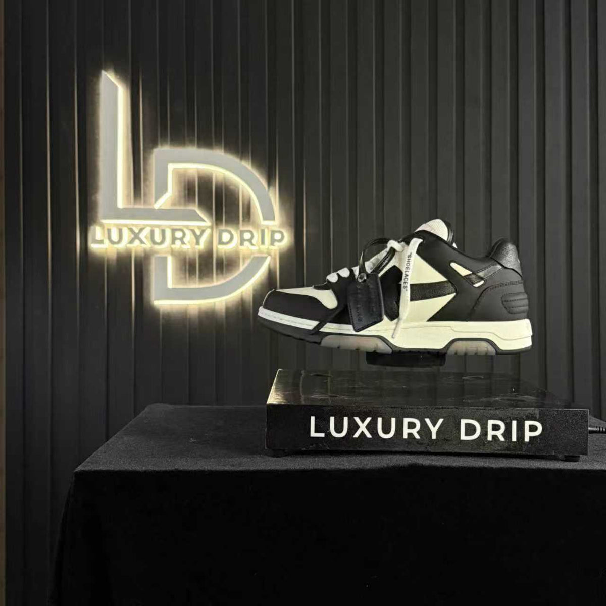 OFF-WHITE OUT OF OFFICE “OOO” CALF LEATHER BLACK