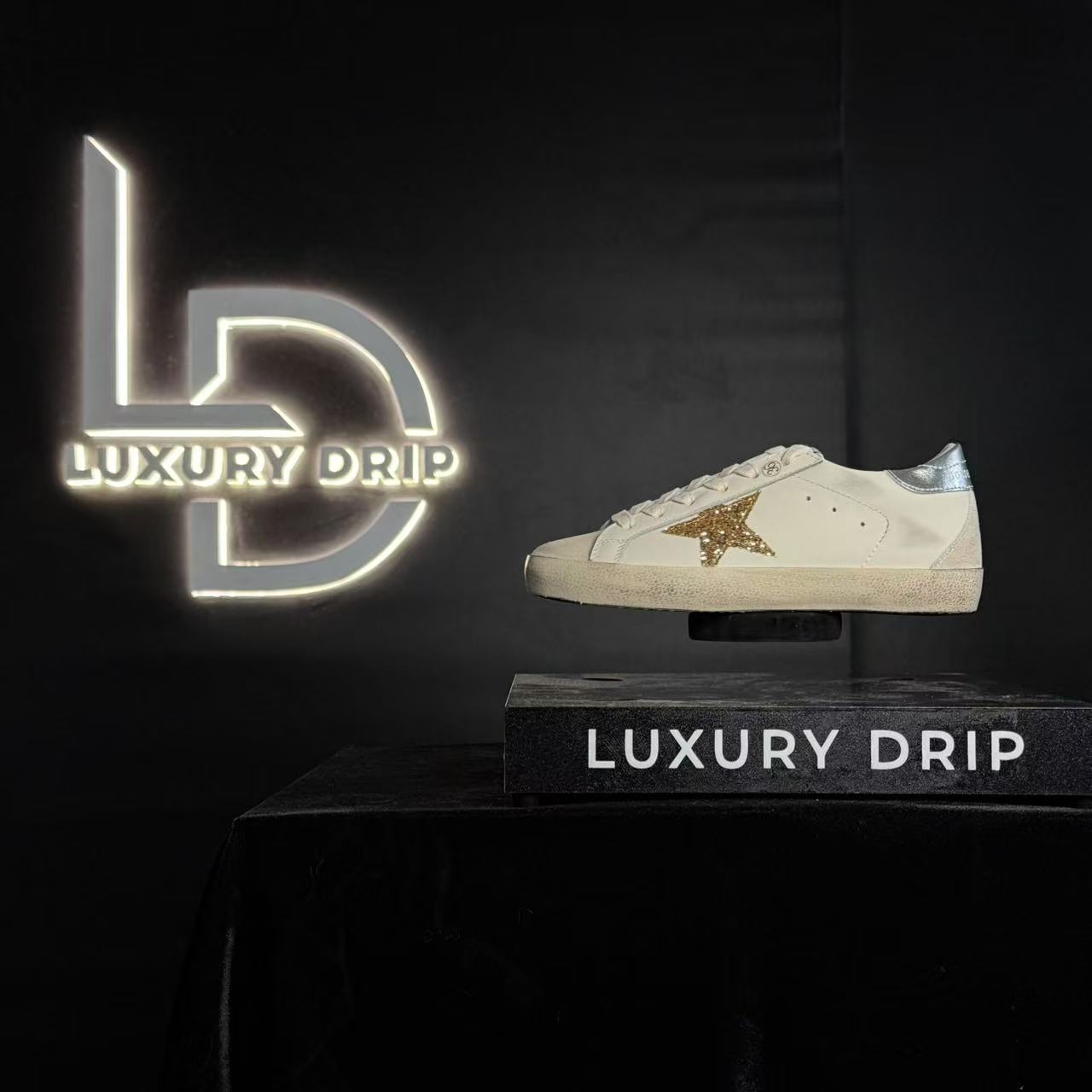 GOLDEN GOOSE STELLA IN GLITTER ORO