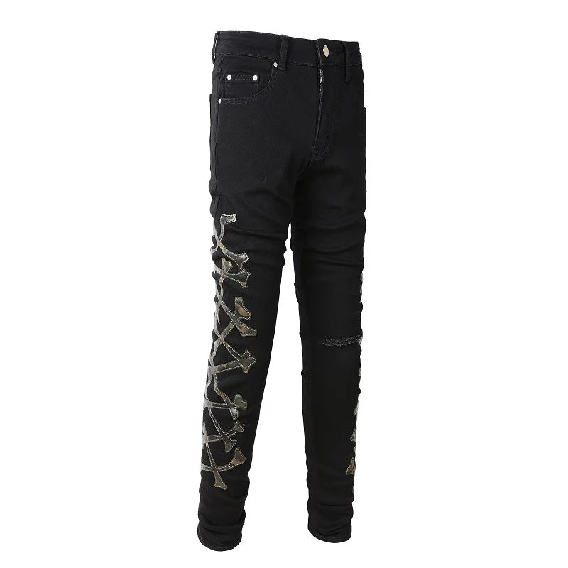 JEANS  – BLACK BONES