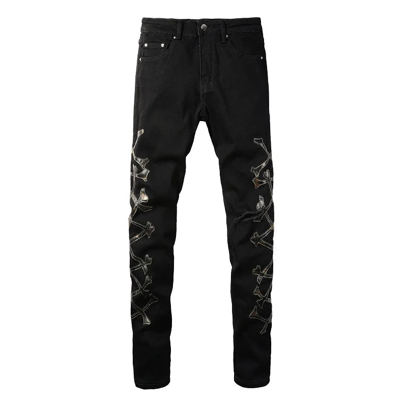 JEANS  – BLACK BONES